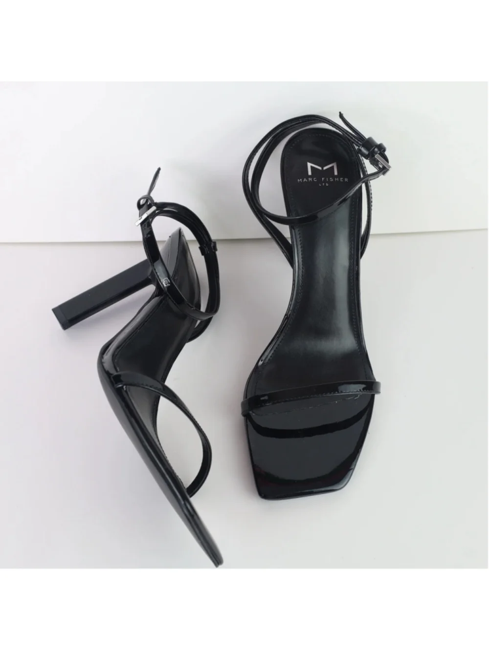 Marc Fisher Women's Arthur Ankle Strap High Heel Sandals Black Size 8.5